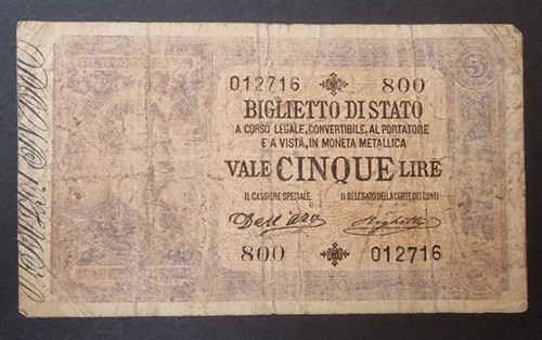 Cinque lire doppia effigie - 5,
