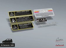 KIT ADESIVI FIAT SEICENTO / 600 - 6 adesivi vano motore e carrozzeria