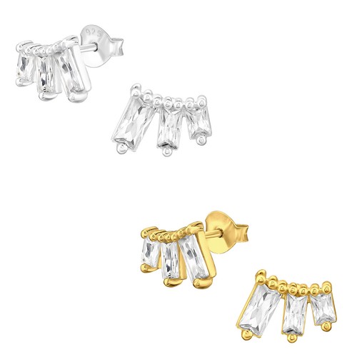 Elegante ohrstecker baguette - elegante,