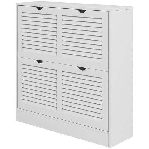 Homcom scarpiera legno - scarpiera, in