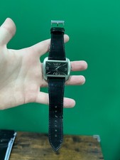 orologio usato niko rettangolare con cinturino in pelle made in italy quarzo