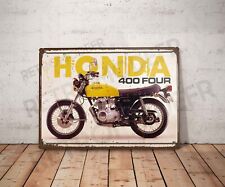 Plaque métal vintage Honda 400 Four Enseigne Garage Décoration moto Déco