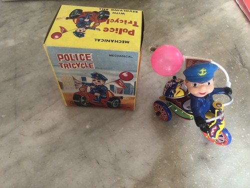 Triciclo poliziotto latta - triciclo,