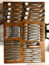 SERVIZIO POSATE da TAVOLA VINTAGE 64 pz Sambonet INOXID Acciaio 1930 ART DECO'