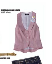DENNY ROSE GILET art. 4940 gabardina rigata 