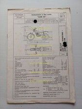 Malaguti 50 Big Franz Trial 4M GAM 54 1977 scheda omologazione DGM Facsimile