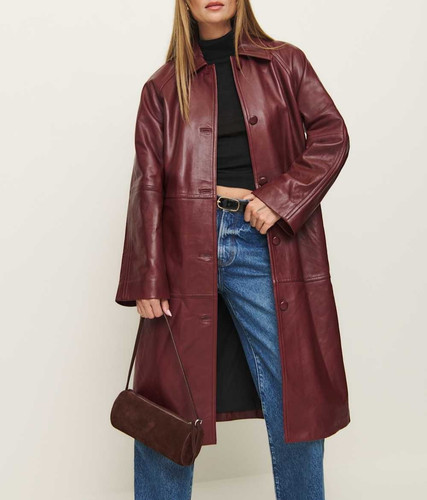 Trench cappotto donna pelle