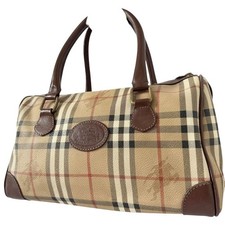 [Buone condizioni] Burberry Mini borsa Boston in pelle PVC logo Nova Check Horse