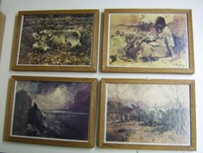 Ferruccio RONTINI 4 Riproduzioni Stampe Quadro VITELLINO-ARATURA-RITORNO-PASTOR 