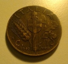 MONETA 10 CENTESIMI - 1940 -  REGNO D'ITALIA -  Vittorio Emanuele III (194)