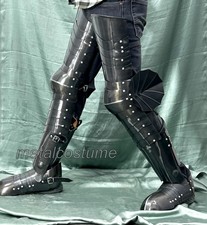 Costume cavaliere oscuro medievale | Armatura per gambe in acciaio annerito N...