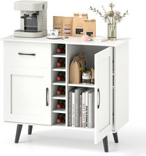 Credenza Buffett Da Cucina Con 6 Cubi Porta Bottiglie Di Vino, Mobile Da Cucina 
