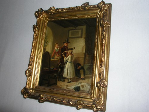 Antico dipinto olio pittore