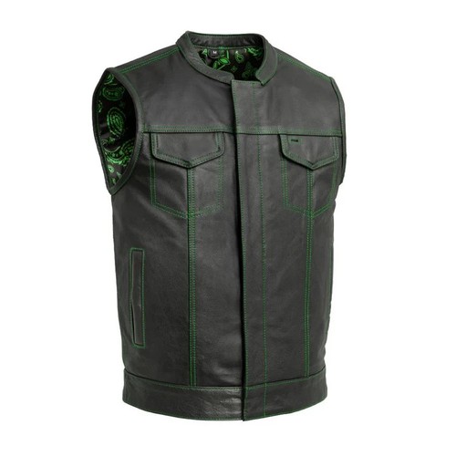 Gilet vera pelle con - con, toppe