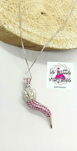 Collana con corno cornetto - con,