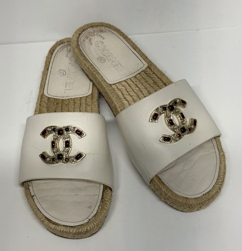 Sandali chanel bianchi slide - chanel,