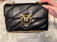 PINKO Love Puff Borsa da Donna - Black/Antique Gold Soft IDEA REGALO 18 Ragazza