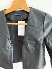 Giacchino Nero In Ecopelle Crop Nuovo Con Etichetta Tg S