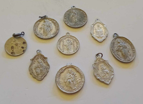 Lotto nove medagliette madonna - medagliette,