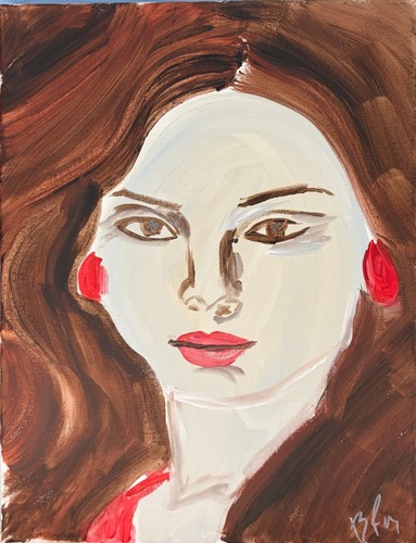 Quadro viso femminile astratto