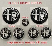KIT LOGHI ALFA ROMEO GIULIETTA GIULIA 159 GT STEMMA FREGIO BLACK NERO CROMATO