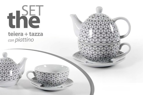 Set tè teiera - teiera, piattino