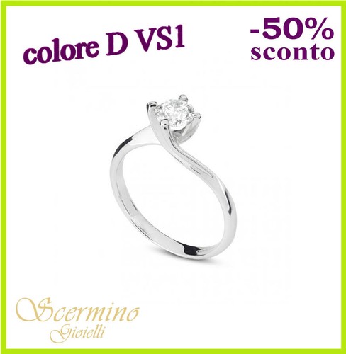 Anello solitario oro bianco - in,