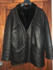 Giaccone 3/4 Montone Nero  Di pelle Shearling/ecoPelliccia Misura 52 -54 EU. New