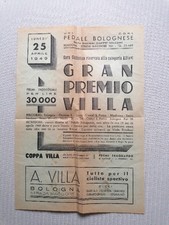 Locandina "PEDALE BOLOGNESE - GRAN PREMIO VILLA" - 1949 Ciclismo