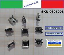 connettore a saldare micro USB tipo "B" femmina 4 fiss. verticali 5pin 180° SMT