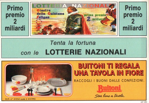 Cartolina lotteria nazionale - cartolina,