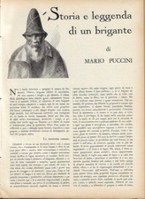 M. Puccini - STORIA E LEGGENDA DI UN BRIGANTE: DOMENICO TIBURZI  (estratto 1927)
