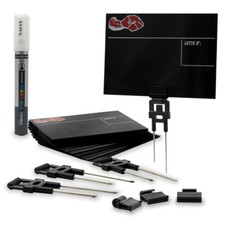 Kit 25 Cartellini Segnaprezzi Cancellabili Macelleria 12x8 cm supporti inox 0305