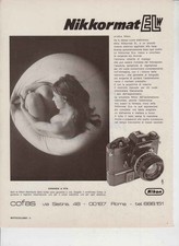 advertising Pubblicità NIKON NIKKORMAT  EL W 1976 -REFLEX FOTOGRAFIA ANALOGICA