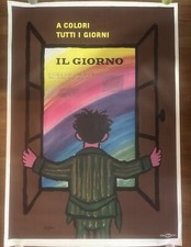 Manifesto poster,IL GIORNO A COLORI QUOTIDIANO EDITORIA Raymond Savignac Artwork