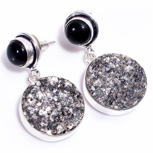 Orecchini astrofillite druzy - astrofillite,