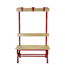 (04) PANCA SPOGLIATOIO ACCIAIO MT 1 SEZ TONDA Ø 40 MM SCHIENALE E APPENDIABITI