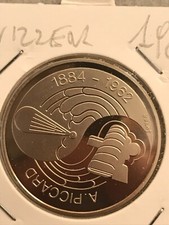 SVIZZERA  5 Franchi 1984 PROOF Svizzeri Swiss COMMEMORATIVO AUGUSTO PICCARD VOLO