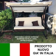 DONDOLO DA GIARDINO 3 POSTI CON TETTO PARASOLE DIVANO LETTO ALTALENA INCLINABILE
