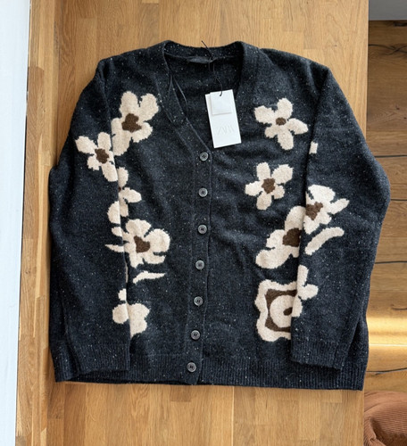 Cardigan zara fiori - fiori, oversize