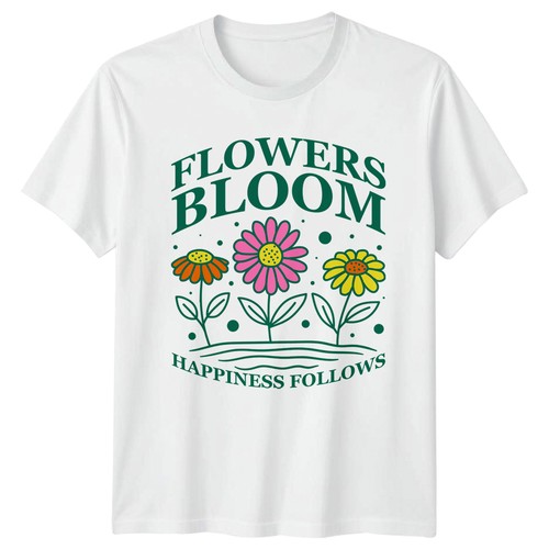 Shirt fiori felicità - t-shirt,