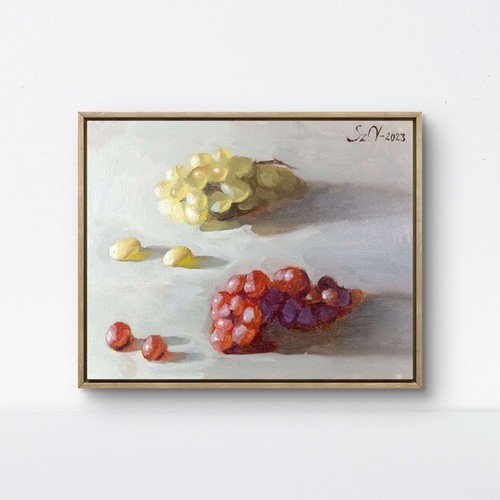 Dipinto olio originale uva