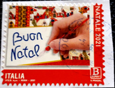 2021  Italia Repubblica  SPLENDIDO FRANCOBOLLO  NATALE LAICO TIPO € ZONA 1  USD
