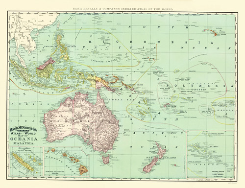 Mappa storica oceania - storica,