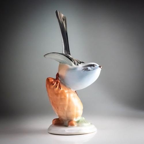 Statuina uccellino porcellana