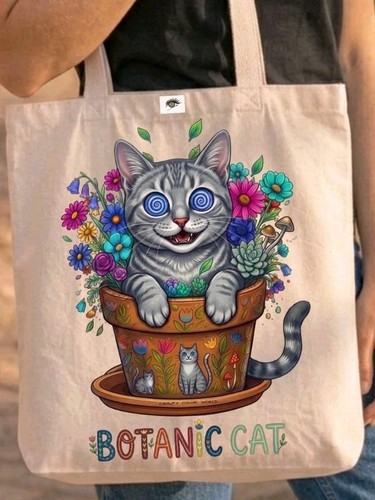 Tote bag gatto - bag, grigio