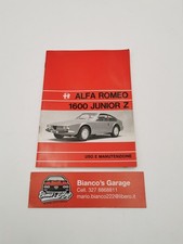 Libretto uso e manutenzione Alfa Romeo Junior Zagato 1600 Junior Z