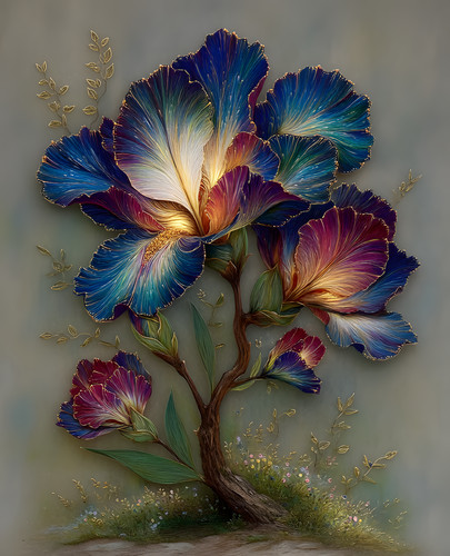 Fiori iride blu iridescente - fiori,