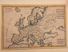 1780 M. BONNE CARTA GEOGRAFICA DELL'EUROPA FRANCIA ITALIA GERMANIA