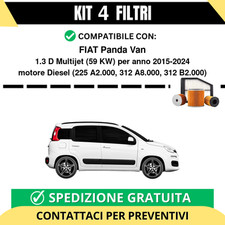 Kit 4 Filtri Tagliando per FIAT Panda Van 1.3 D Multijet 59 kw Diesel 2015-2024
